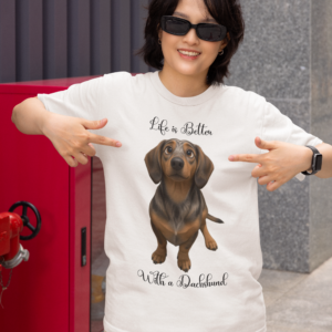 Alternative view of Premium Gildan Softstyle 64000 Life is Better With a Dachshund