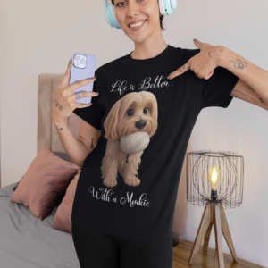 Alternative view of Premium Gildan Softstyle 64000 Life is Better With a Morkie